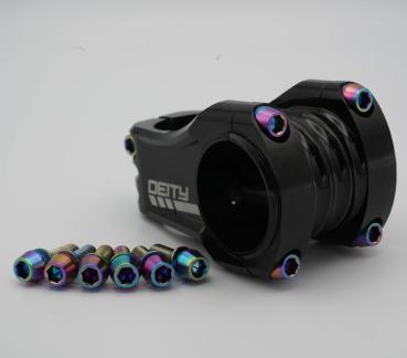 Preview: Better Bolts Deity Copperhead Vorbau M6x19mm Titan Schrauben-Kit rainbow