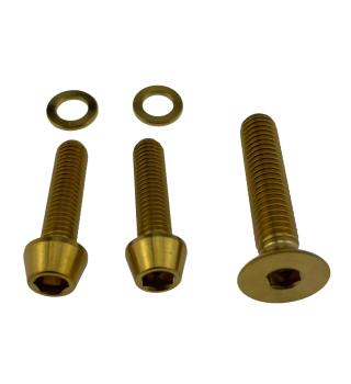 Better Bolts Enve SES AR In-Route One-Piece/SES Aero Pro One-Piece Vorbau M5x15/M6x35mm Titan Schrauben-Kit gold