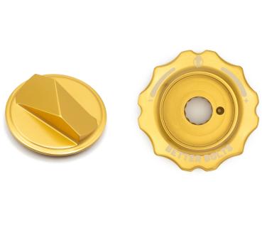 Better Bolts Fox 36/38/40 Grip 2/Grip X2/Grip X Federgabel HSC Dial Top Cap/Air Cap gold