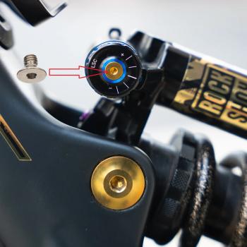 Preview: Better Bolts Rock Shox Vivid/Super Deluxe 2023+ (Coil/Air) Dämfer Compression Bolt Titan silver