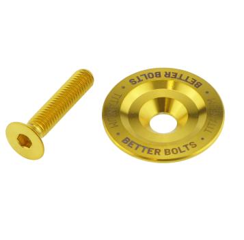 Better Bolts Steuersatz Top Cap Titan 1 1/8" mit Senkkopf-Schraube Titan M6x30mm gold