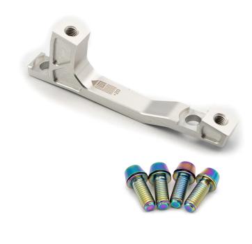Freedom Coast Disc Adapter Postmount 160/180mm +20mm raw silver inkl. Better Bolts Titan-Schrauben rainbow
