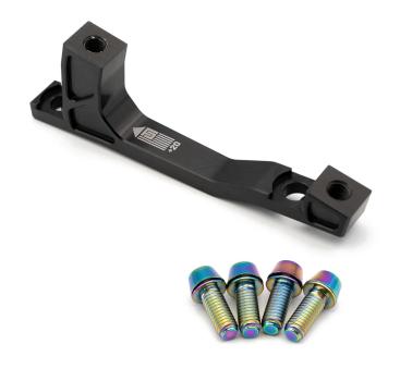 Freedom Coast Disc Adapter Postmount 200mm +20mm black inkl. Better Bolts Titan-Schrauben rainbow