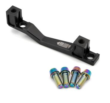 Freedom Coast Disc Adapter Postmount +40mm black inkl. Better Bolts Titan-Schrauben rainbow
