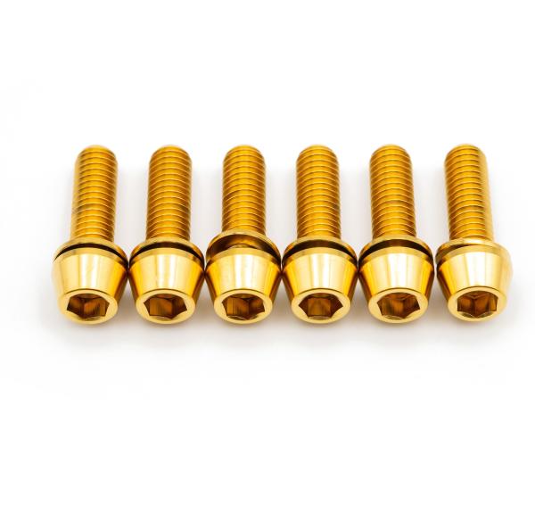 Better Bolts Deity Copperhead Vorbau M6x19mm Titan Schrauben-Kit gold