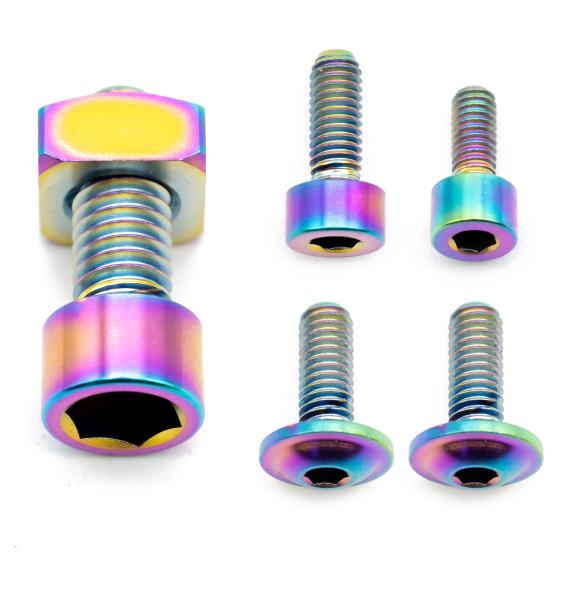 Better Bolts Fox 36 Grip/Grip2/GripX/Grip X2/Rhythm (2021-2025) Federgabel Schrauben-Kit Titan rainbow