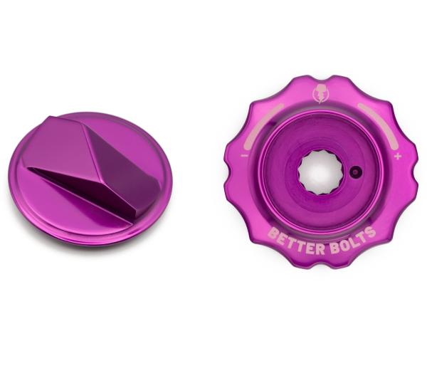 Better Bolts Fox 36/38/40 Grip 2/Grip X2/Grip X Federgabel HSC Dial Top Cap/Air Cap purple