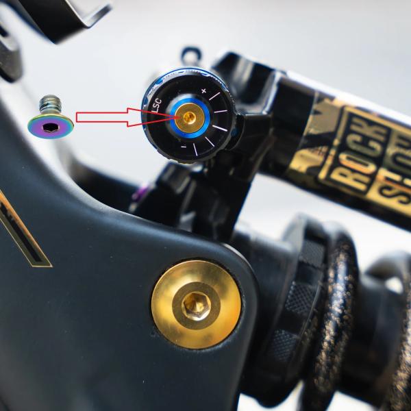 Better Bolts Rock Shox Vivid/Super Deluxe 2023+ (Coil/Air) Dämfer Compression Bolt Titan rainbow