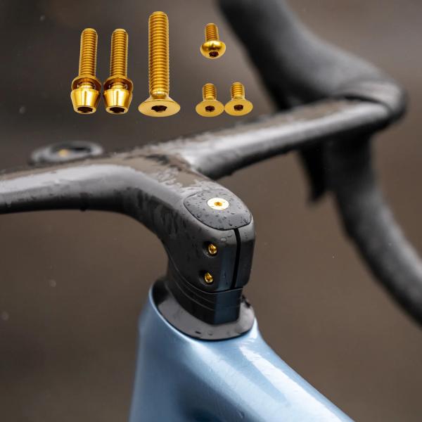 Better Bolts Specialized Roval Rapide/Roval Alpinist II Integrated Cockpit Titan Schrauben-Kit gold