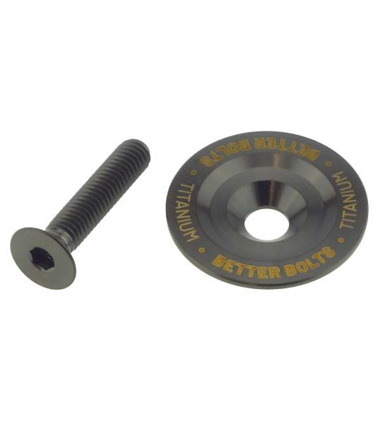 Better Bolts Steuersatz Top Cap Titan 1 1/8" mit Senkkopf-Schraube Titan M6x30mm black