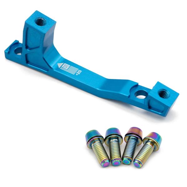 Freedom Coast Disc Adapter Postmount 160/180mm +20mm blue inkl. Better Bolts Titan-Schrauben rainbow