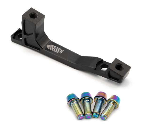 Freedom Coast Disc Adapter Postmount 200mm +20mm black inkl. Better Bolts Titan-Schrauben rainbow