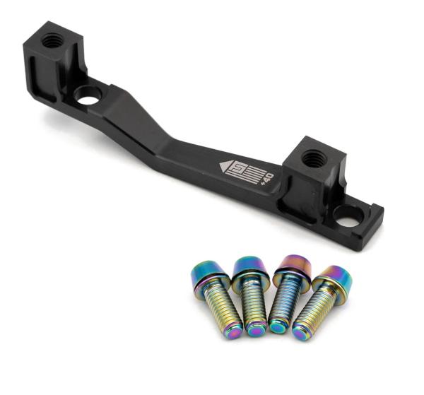 Freedom Coast Disc Adapter Postmount +40mm black inkl. Better Bolts Titan-Schrauben rainbow