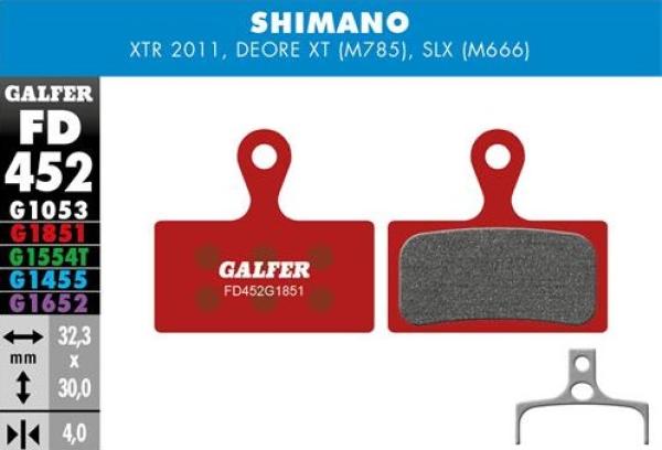 Galfer Advanced FD452 Shimano XTR/XT/SLX/Deore Bremsbeläge Werkstattverpackung 30 Paar
