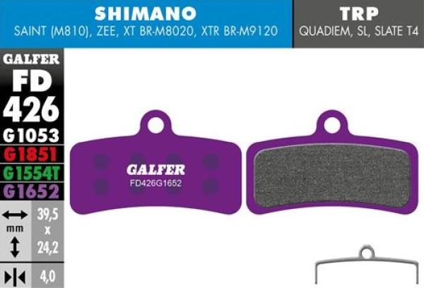 Galfer E-Bike FD426 Shimano XTR/XT/SLX/Saint/Zee Bremsbeläge Werkstattverpackung 30 Paar