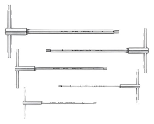 PB Swiss Tools PB 1204. SET 6 Gleitquergriff Innensechskant-Schraubenzieher
